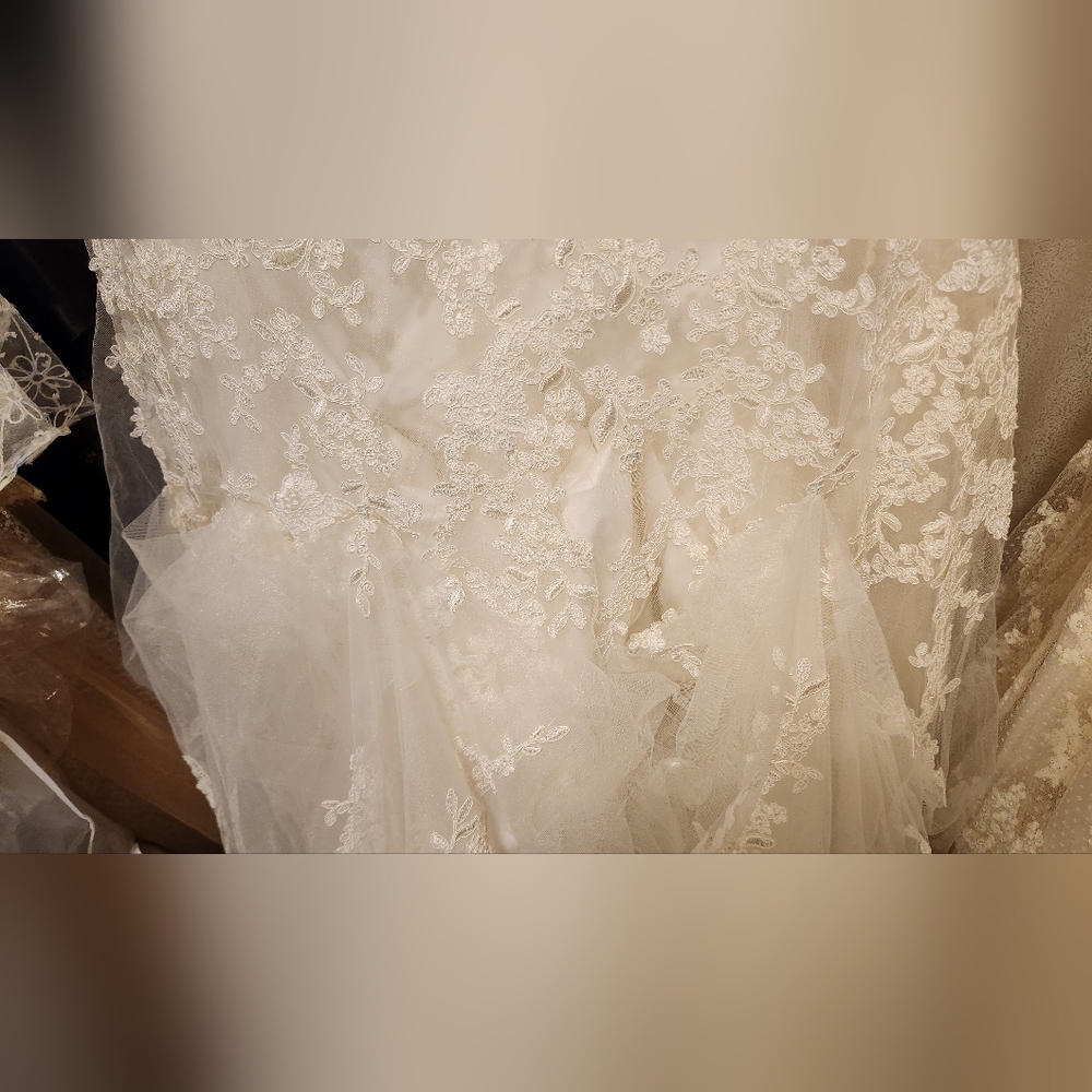 Jasmine Collection Ivory A Line Altered Wedding Gown - Picture 9 of 12